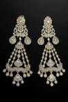 Shop_Amaara Jewels_Gold Plated Stones Gulshan Matte Polki Embellished Chandelier Earrings _at_Aza_Fashions