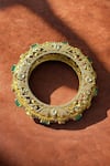 Amaara Jewels_Gold Plated Gemstones, Emerald Raj Embellished Bangle _Online_at_Aza_Fashions