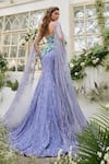 Baya_Lavender Tulle, Viscose, Net Beads, Sequins, Floral Corset Lehenga Set _Online_at_Aza_Fashions