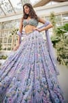 Baya_Lavender Viscose Embroidery, Sequins, Beads Sweetheart Floral And Lehenga Set _Online_at_Aza_Fashions