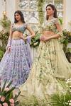 Buy_Baya_Lavender Viscose Embroidery, Sequins, Beads Sweetheart Floral And Lehenga Set _Online