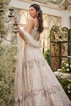 Baya_Ivory Viscose Embroidery, Beads, Sequins, Pearls 3d Floral And Lehenga Set _Online_at_Aza_Fashions