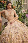 Buy_Baya_Yellow Viscose Embroidery, Pearls, Sequins, Beads 3d Floral Lehenga Set 