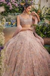 Baya_Pink Viscose Embroidery, Beads, Sequins, Pearls, Hand Beaded Lehenga Set _Online_at_Aza_Fashions