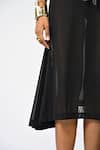 Buy_Huemn_Black Net, Lycra Embroidery, Beads, Sequins Round Neck Sculpted Hand Dress 