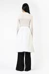 Shop_Huemn_White Net, Lycra Round Neck Sculpted Gloved Horse Print Top _at_Aza_Fashions