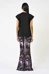 Shop_Huemn_Black Cotton, Jersey Embroidery, Beads, Tassels Round Fringed Hand Canine Top _at_Aza_Fashions
