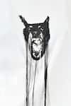 Huemn_White Cotton, Jersey Embroidery, Beads, Metallic Thread Fringed Hand Canine Top _at_Aza_Fashions