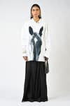 Buy_Huemn_White Cotton Collared Horse Print Shirt _at_Aza_Fashions