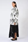Huemn_White Cotton Collared Canine Print Shirt _at_Aza_Fashions