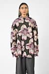 Buy_Huemn_Green Cotton Collared Canine Print Oversized Shirt 