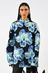 Buy_Huemn_Black Cotton Collared Canine Print Oversized Shirt _Online_at_Aza_Fashions