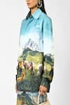 Huemn_Multi Color Cotton Collared Open Fields Print Shirt _at_Aza_Fashions