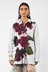 Buy_Huemn_White Cotton Collared Fanged Floral Print Pinstriped Shirt _Online_at_Aza_Fashions