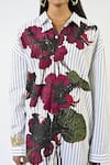 Shop_Huemn_White Cotton Collared Fanged Floral Print Pinstriped Shirt _Online_at_Aza_Fashions