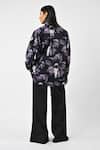 Shop_Huemn_Black Cotton Collared Printed Oversized Shirt _at_Aza_Fashions