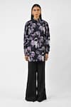 Buy_Huemn_Black Cotton Collared Printed Oversized Shirt _at_Aza_Fashions