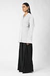 Huemn_White Cotton Collared Three-way Pinstriped Shirt _Online_at_Aza_Fashions