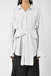 Shop_Huemn_White Cotton Collared Three-way Pinstriped Shirt _Online_at_Aza_Fashions