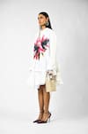 Buy_Huemn_White Cotton Ruffles Collared Fanged Floral Print Hem Shirt Dress _Online_at_Aza_Fashions