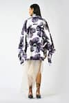Shop_Huemn_White Cotton Split V-neck Print Kaftan Top _at_Aza_Fashions