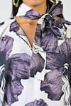 Huemn_White Cotton Split V-neck Print Kaftan Top _at_Aza_Fashions