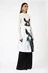Huemn_White Cotton Horse Print Skirt _Online_at_Aza_Fashions