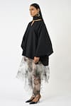 Huemn_White Silk Organza Handkerchief Hem Skirt _Online_at_Aza_Fashions