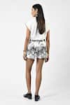 Shop_Huemn_White Cotton Hybrid Pleated Shorts Skirt _at_Aza_Fashions