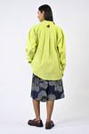 Shop_Huemn_Blue Denim, Cotton Canine Print Jorts _at_Aza_Fashions