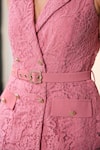 Label Deepika Nagpal_Pink Mesh, Lace Ellen Sleeveless Blazer And Pant Set _at_Aza_Fashions