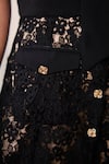 Buy_Label Deepika Nagpal_Black Mesh Metallic Thread, Lace Collared Soma Embroidered Short Dress _Online_at_Aza_Fashions