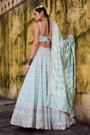 Lashkaraa_Mint Viscose, Tissue, Shantoon, Brocade Embroidery, Lehenga Set With Dupatta _Online_at_Aza_Fashions