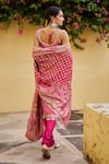 Lashkaraa_Fuchsia Viscose, Silk, Shantoon, Brocade Embroidery, Stones, Straight Suit _Online_at_Aza_Fashions