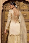 Lashkaraa_Gold Tissue, Silk Embroidery, Beads, Sequins, Metallic Kurta And Sharara Set _Online_at_Aza_Fashions