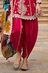Shop_Lashkaraa_Pink Viscose, Silk, Shantoon Sequins, Zari, Embroidery V-neck Punjabi Suit _Online_at_Aza_Fashions