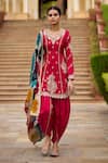 Lashkaraa_Pink Viscose, Silk, Shantoon Sequins, Zari, Embroidery V-neck Punjabi Suit _at_Aza_Fashions