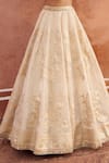 Buy_Lashkaraa_Gold Viscose, Tissue, Shantoon Embroidery, Zari, Sequins, Beads Lehenga Set _Online_at_Aza_Fashions