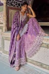 Buy_Lashkaraa_Purple Silk, Brocade Sequins, Zari, Beads, Embroidery Kurta Sharara And Dupatta _Online_at_Aza_Fashions