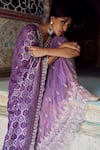 Lashkaraa_Purple Silk, Brocade Sequins, Zari, Beads, Embroidery Kurta Sharara And Dupatta _at_Aza_Fashions