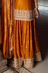 Buy_Lashkaraa_Orange Shantoon, Crepe Sequins, Zari, Embroidery, Bandhani Kurta Sharara Set _Online_at_Aza_Fashions