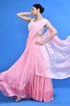 Buy_Sayisha_Pink Chinon, Chiffon, Net Embroidery, Pre-draped Lehenga Saree With Blouse _Online_at_Aza_Fashions