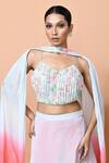 Shop_Sayisha_Pink Chinon Sweetheart Neck Ombre Lehenga Set _Online_at_Aza_Fashions