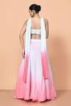 Shop_Sayisha_Pink Chinon Sweetheart Neck Ombre Lehenga Set _at_Aza_Fashions