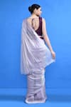 Shop_Sayisha_Mauve Chiffon, Chinon Sequins Sweetheart Shimmer Pre-draped Saree With Blouse _at_Aza_Fashions