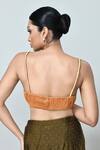 Buy_Sayisha_Brown Silk, Tissue Scoop Neck Embellished Draped Saree With Blouse 