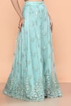 Buy_Sayisha_Aqua Net Embroidery Sweetheart Neck Floret Palazzo And Top Set 