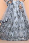 Buy_Sayisha_Gray Net Embroidery, Beads, Sequins Sweetheart Neck Floral And Work Lehenga Set 