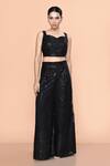 Buy_Sayisha_Black Net Sequins, Embroidery Sweetheart Neck Embellished Palazzo And Crop Top Set _at_Aza_Fashions