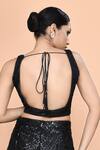 Buy_Sayisha_Black Net Sequins, Embroidery Sweetheart Neck Embellished Palazzo And Crop Top Set _Online_at_Aza_Fashions